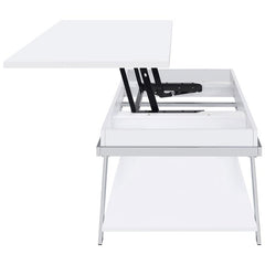 Marcia Rectangular Lift Top Coffee Table White High Gloss - 708158