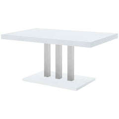 Brooklyn Rectangular Dining Table White High Gloss and Chrome - 193811