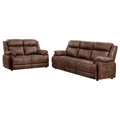 Ellington 2-piece Upholstered Padded Arm Sofa Set Dark Brown - 508281-S2