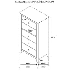 Selena 5-drawer Bedroom Chest Cream White - 400235