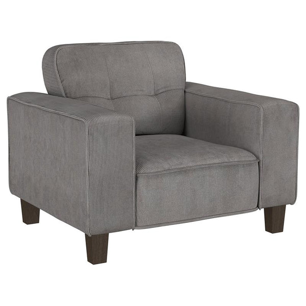 Deerhurst Upholstered Track Arm Tufted Accent Chair Charcoal - 509643