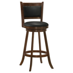 Broxton Upholstered Swivel Bar Stools Chestnut and Black (Set of 2) - 101920