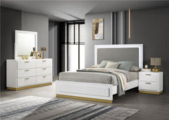 Caraway 4-piece Eastern King Bedroom Set White - 224771KE-S4