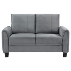 Davis Upholstered Rolled Arm Loveseat Grey - 509635