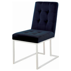 Cisco Upholstered Dining Chairs Ink Blue and Chrome (Set of 2) - 192494