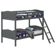 Arlo Wood Twin Over Twin Bunk Bed Grey - 405053GRY