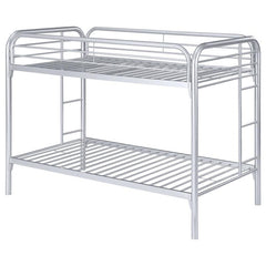 Morgan Metal Twin Over Twin Bunk Bed Silver - 2256V
