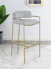 Comstock Upholstered Low Back Stool Grey and Gold - 182160