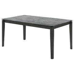 Stevie Rectangular Faux Marble Top Dining Table Grey and Black - 115111SLT