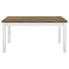 Appleton Rectangular Wood Dining Table Brown Brushed and White - 110411