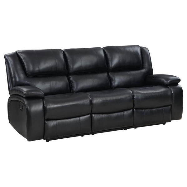 Camila Upholstered Motion Reclining Sofa Black - 610244
