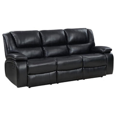 Camila 3-piece Upholstered Motion Reclining Sofa Set Black - 610244-S3