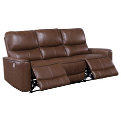 Greenfield 3-piece Power Reclining Sofa Set Saddle Brown - 610264P-S3