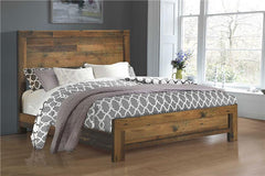 Sidney Wood Eastern King Panel Bed Rustic Pine - 223141KE
