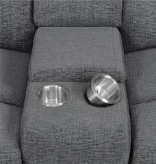 Bahrain Upholstered Motion Loveseat Charcoal - 609542