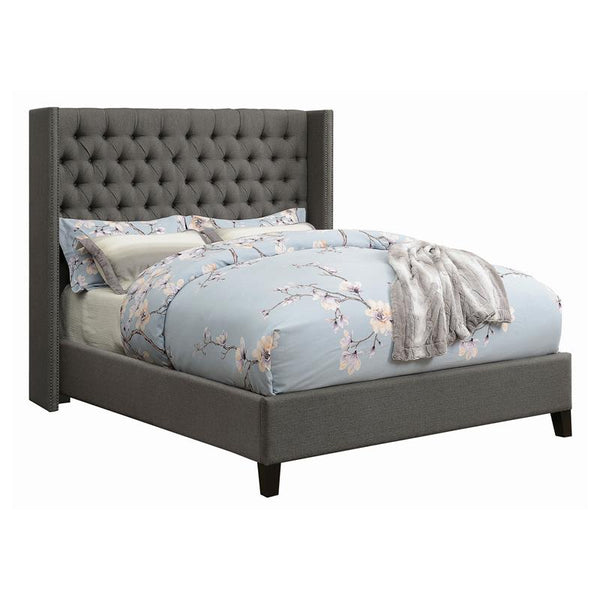 Bancroft Upholstered Full Wingback Bed Grey - 301405F
