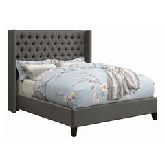 Bancroft Upholstered Full Wingback Bed Grey - 301405F