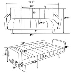 Sommer Upholstered Tufted Convertible Sofa Bed Grey - 360150
