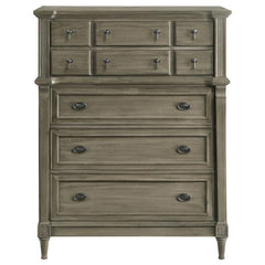 Alderwood 5-drawer Bedroom Chest French Grey - 223125