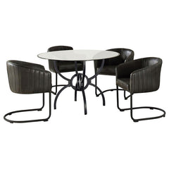 Aviano 5-piece Dining Set Gunmetal and Matte Black - 108291-S5