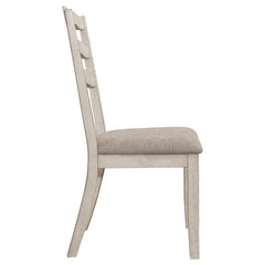 Ronnie Ladder Back Padded Seat Dining Side Chair Khaki and Rustic Cream (Set of 2) - 108052