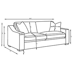 Ashlyn Upholstered Sloped Arm Sofa White - 509891
