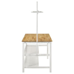 Hollis 3-piece Kitchen Island Counter Height Table with Stools Brown and White - 122246-S3