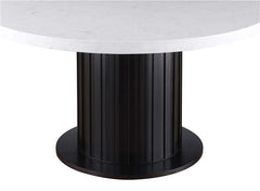 Sherry 5-piece Round Dining Set with Beige Fabric Chairs - 115490-S5