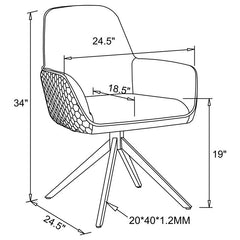 Abby Flare Arm Side Chair Light Grey and Chrome - 110322