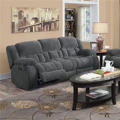 Weissman Upholstered Padded Arm Reclining Sofa Grey - 601921