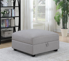 Cambria Square Upholstered Storage Ottoman Grey - 551513