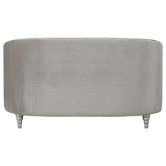 Avonlea Upholstered Sloped Arm Loveseat Grey Velvet - 508462