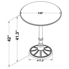 Oswego Round Bar Table Dark Russet and Antique Bronze - 100064
