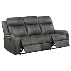 Raelynn 3-piece Upholstered Reclining Sofa Set Grey - 603191-S3