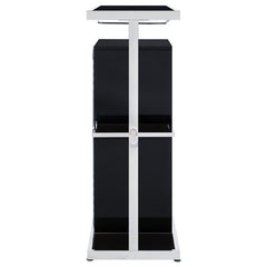 Zinnia 2-tier Bar Unit Glossy Black and White - 130076