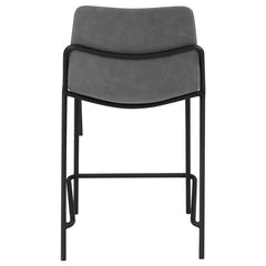 Earnest Solid Back Upholstered Counter Height Stools Grey and Black (Set of 2) - 183452