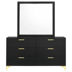 Kendall 6-drawer Dresser with Mirror Black - 224453M