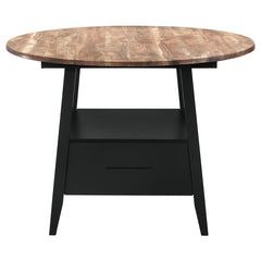 Gibson Round 5-piece Counter Height Dining Set Yukon Oak and Black - 115158-S5