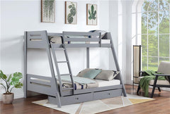 Trisha 2-drawer Wood Twin Over Full Bunk Bed Grey - 460562TF
