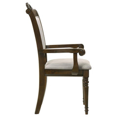 Willowbrook Upholstered Dining Armchair Grey and Chestnut (Set of 2) - 108113