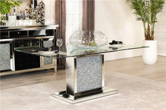 Marilyn Pedestal Rectangle Glass Top Dining Table Mirror - 115571N