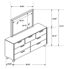 Taylor 7-drawer Dresser with Mirror Light Honey Brown - 223423M