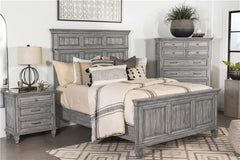 Avenue Wood California King Panel Bed Weathered Grey - 224031KW