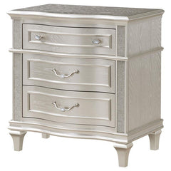 Evangeline 3-drawer Nightstand Silver Oak - 223392