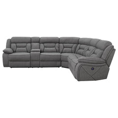 Higgins Upholstered Power Reclining Sectional Sofa Grey - 600370