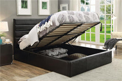 Riverbend Upholstered Eastern King Storage Panel Bed Black - 300469KE