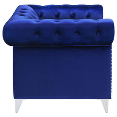 Bleker Upholstered Tuxedo Arm Tufted Accent Chair Blue - 509483