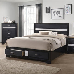 Miranda Wood California King Storage Panel Bed Black - 206361KW