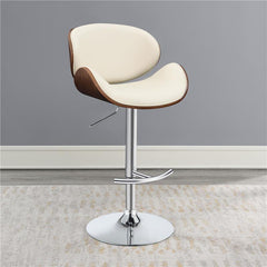 Harris Adjustable Bar Stool Ecru and Chrome - 130505