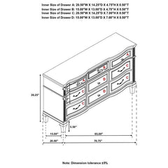 Evangeline 9-drawer Dresser Silver Oak - 223393